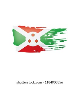 Burundi flag, vector illustration on a white background.