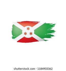 Burundi flag, vector illustration on a white background.