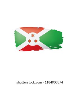 Burundi flag, vector illustration on a white background.