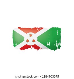 Burundi flag, vector illustration on a white background.