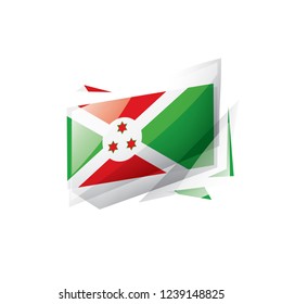 Burundi flag, vector illustration on a white background