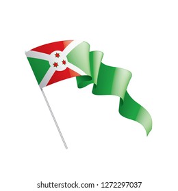 Burundi flag, vector illustration on a white background