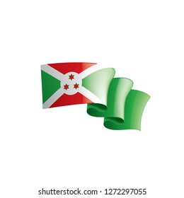 Burundi flag, vector illustration on a white background
