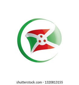 Burundi flag, vector illustration on a white background