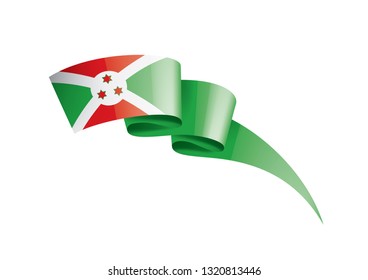 Burundi flag, vector illustration on a white background