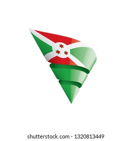 Burundi flag, vector illustration on a white background