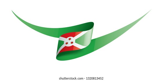 Burundi flag, vector illustration on a white background