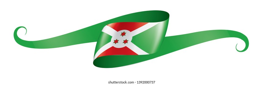 Burundi flag, vector illustration on a white background