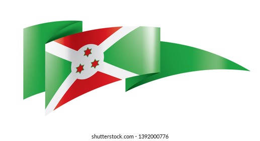 Burundi flag, vector illustration on a white background
