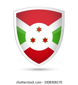 Burundi Flag Vector Shield Icon - Illustration