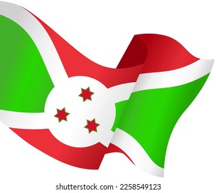 Burundi flag wave isolated on png or transparent background