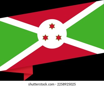 Burundi flag wave isolated on png or transparent background