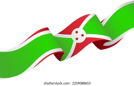 Burundi flag wave isolated on png or transparent background