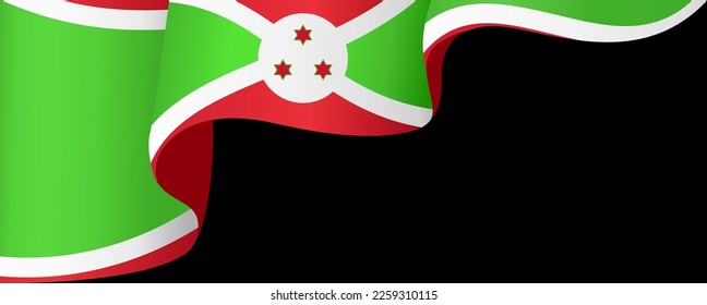 Burundi flag wave isolated on png or transparent background