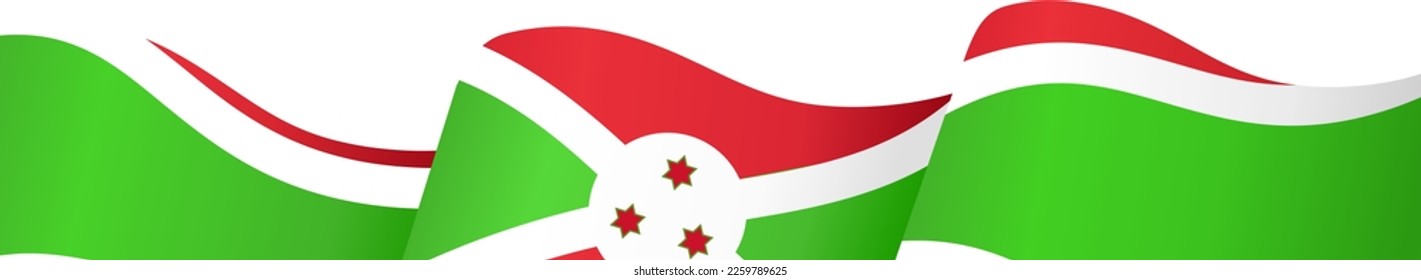 Burundi flag wave isolated on png or transparent background