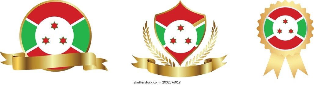 Burundi flags. Symbols of countries map