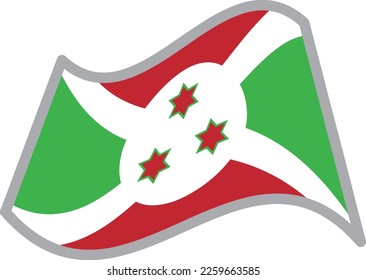 Burundi fluttering national flag illustration vector material