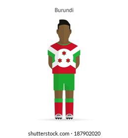 Burundi football player. Soccer uniform. Vector illustration.