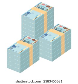 Burundi Franc Vector Illustration. Burundian money set bundle banknotes. Paper money 5000 BIF. Flat style. Isolated on white background. Simple minimal design.
