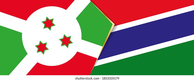 Banderas de Burundi y Gambia, dos banderas vectoriales símbolo de relación o enfrentamiento.