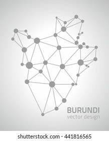Burundi grey polygonal vector map