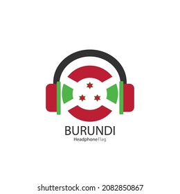 Burundi headphone flag vector on white background. 