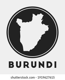 Burundi icon. Round logo with country map and title. Stylish Burundi badge with map. Vector illustration.