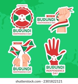 Burundi Independence Day Label Flat Cartoon Hand Drawn Templates Background Illustration