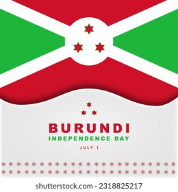 Burundi Independence Day on July 1 abstract vector with flag, shadow and text 