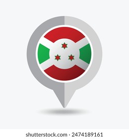 Burundi Location Pin Icon Vector Illustration