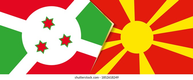 Banderas de Burundi y Macedonia, dos banderas vectoriales símbolo de relación o confrontación.
