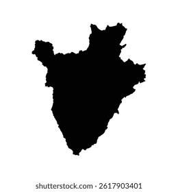 Burundi Map in Black Color