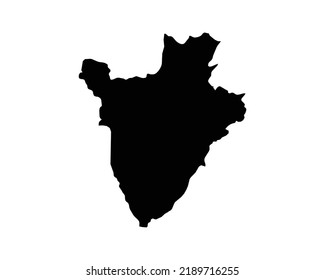 Burundi Map. Burundian Country Map. Umurundi Abarundi Black and White National Outline Border Boundary Shape Geography Territory EPS Vector Illustration Clipart