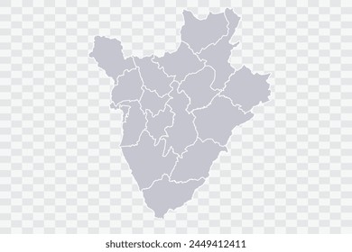 Burundi Map Cloud Color on White Background quality files Png