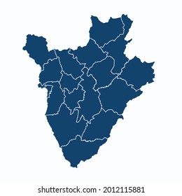 Burundi map color vector modern. Silhouette map. on white background. 
