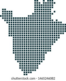 Burundi map dotted style. Vector illustration isolated. Vector dotted map of Burundi isolated on white background. Symbol for your web site design map logo, app, ui, Travel vector eps10.