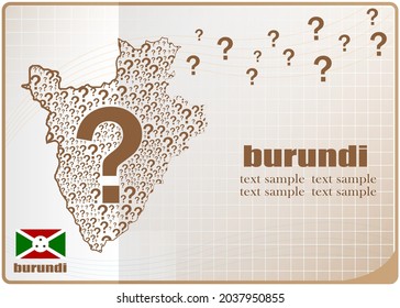 burundi map flag made from question mark.