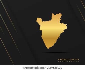 Burundi map of gold gradient style vector Illustration.