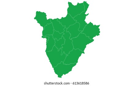 Burundi map green color