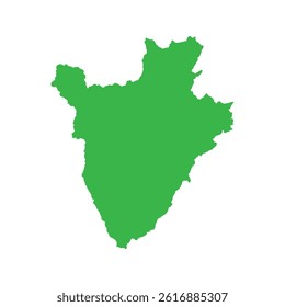 
Burundi map green. vector design