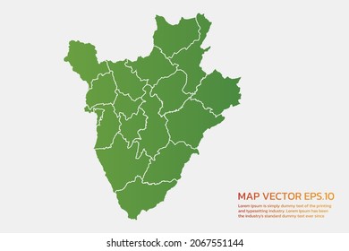 Burundi map High Detailed green color. on white background. Abstract design vector illustration eps 10