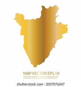 Mapa de Burundi Alto detalle sobre fondo blanco. color de gradiente dorado. Resumen de la ilustración vectorial de diseño eps 10