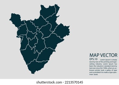 Burundi map High Detailed on white background. Abstract design vector illustration eps 10