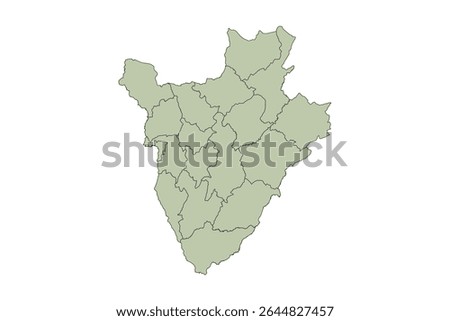 Burundi map icon. Burundi outline map. Simple icon design. Vector illustration
