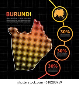 Burundi map infographic design template