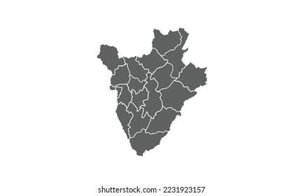 Burundi map isolated on white background.for annual infographics report website layout.