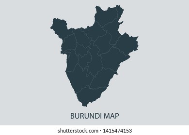 Burundi map on gray background vector