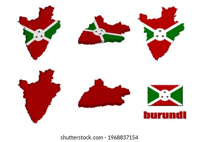 Mapa de Burundi sobre fondo blanco. ilustración vectorial.
