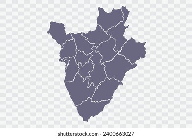 Burundi Map pewter Color on White Background quality files Png