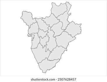 Burundi Karte Quick Silber Farbe Hintergrund weiß